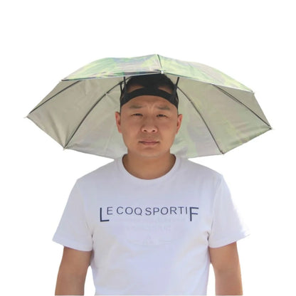 30cm Camouflage Silver Rubber Hat with Umbrella for Fishing - Camouflage Fishing Umbrella