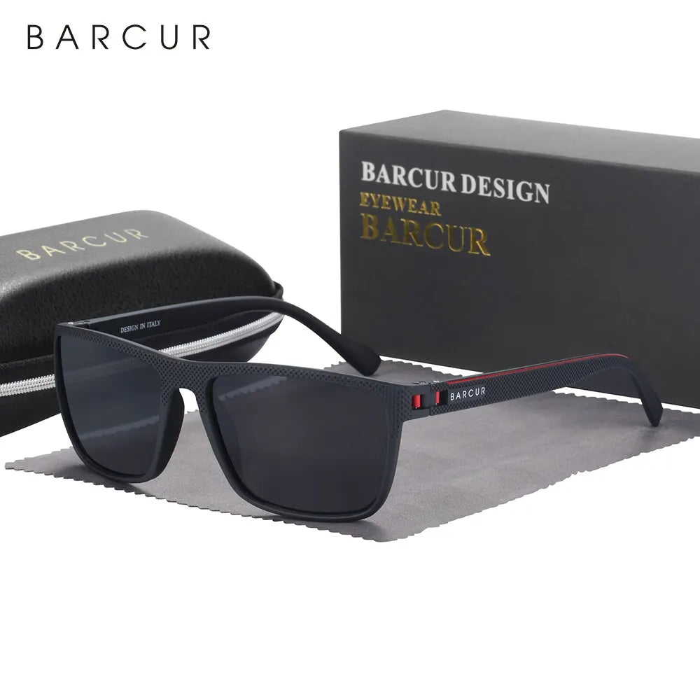 BARCUR TR90 Polarized Sunglasses - Lightweight Sports Eyewear for Men & Women, Oculos UVAB Protection