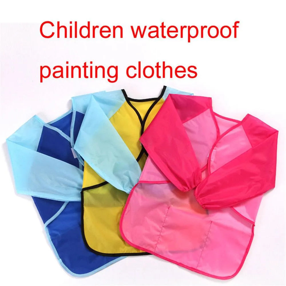 Colorful Long Sleeve Baby Bibs - Durable Waterproof Toddler Feeding Apron