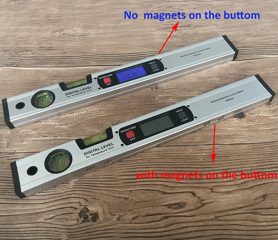 Digital Protractor Angle Finder | 360° Electronic Inclinometer with Optional Magnets | Level & Slope Testing Ruler - 400mm Length