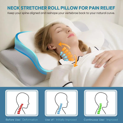 Odorless Orthopedic Pillow for Neck and Shoulder Pain: Memory Foam Ergonomic Sleeping Cervical Pillow by Pulatree