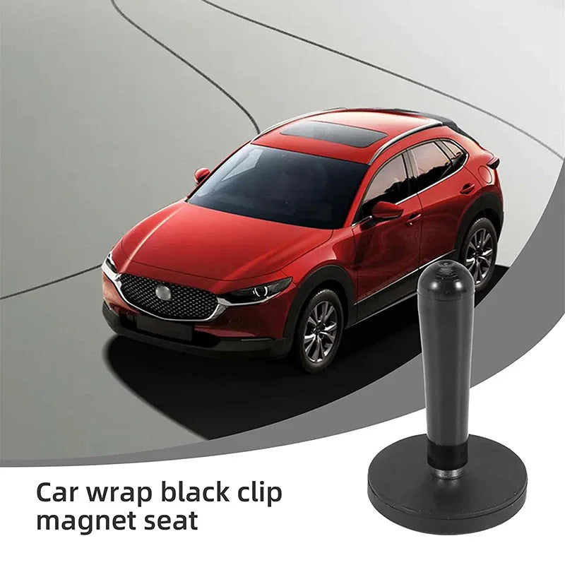 2Pcs Car Vinyl Wrap Gripper Magnet Holder - Black Magnetic Locator Tool for Installation and Modification