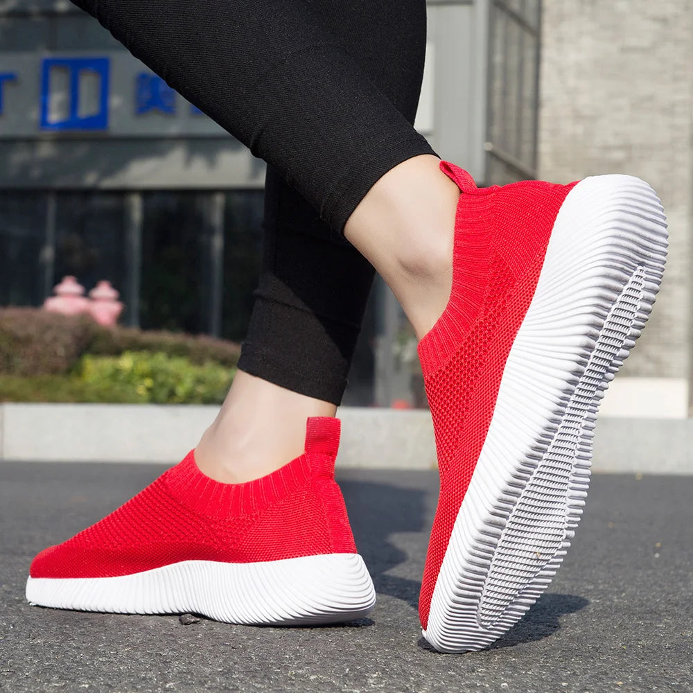 Spring Step: 2024 Women's Knitting Sock Sneakers - Casual Breathable Flats, Flat Shoes for Walking, Trendy Women's Sneakers