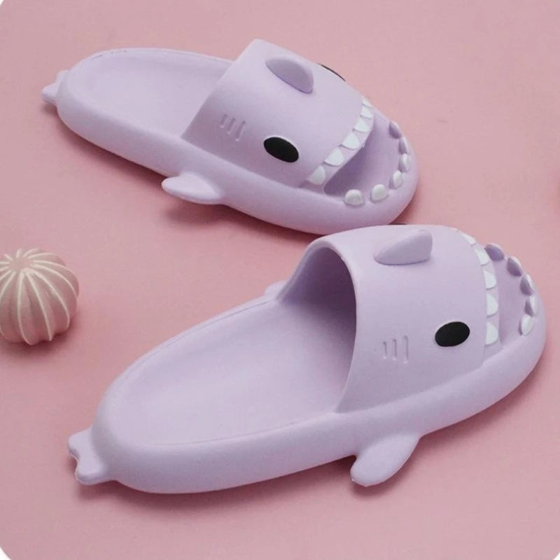 Summer Shark Fun: New Women's Slides & Men's Flip Flops - Bathroom Home Anti-Skid Flat Shoes, Outdoor Children's Sandals