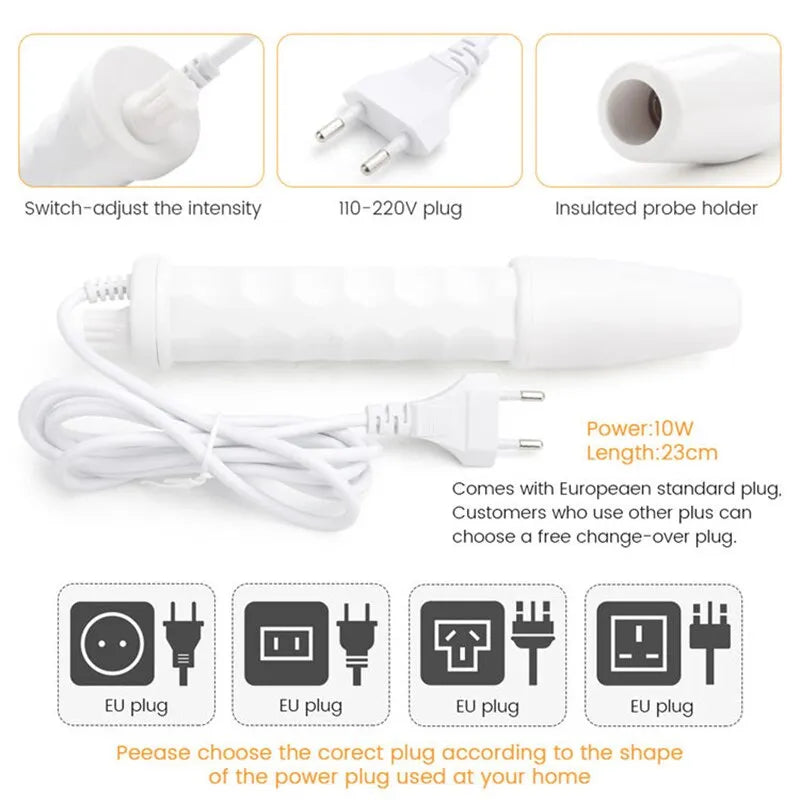 Portable Handheld High Frequency Skin Therapy Wand - Acne Treatment, Skin Tightening, and Wrinkle Reduction Machine