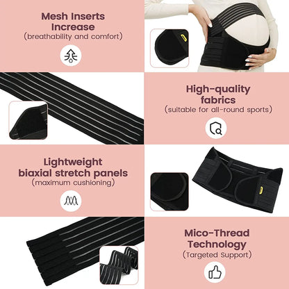 Maternity Belly Belt: Waist Care Abdomen Support for Pregnant Women - Back Brace Protector & Maternity Clothing Accessory