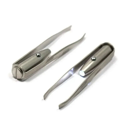 Portable Stainless Steel Eyebrow Hair Removal Tweezer - Smart Design with LED Light Makeup Tool