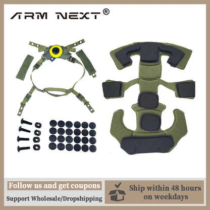 Wendy Helmet Suspension System - Adjustable Lanyard for Military FAST MICH Helmets, Outdoor Hunting Accessory with Spongy Pad