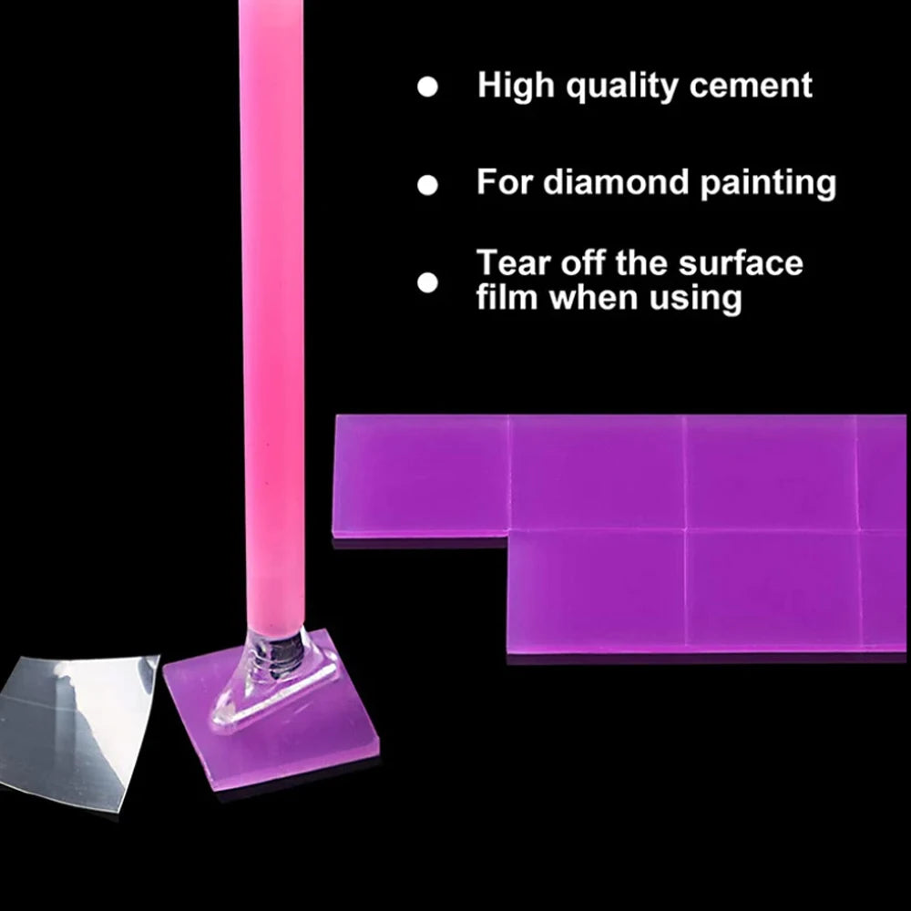 DIY Diamond Painting Purple Wax Mud - 2x2CM Dotting Glue for Cross Stitch, Diamond Embroidery Accessory