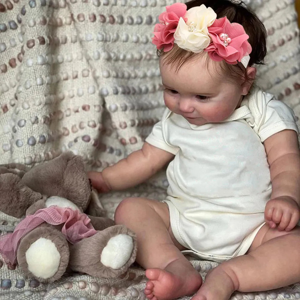 50CM Full Vinyl Body Girl Waterproof Reborn Doll - Maddie Hand-Detailed Painted with Lifelike 3D Skin Tone, Visible Veins, Toy Gift