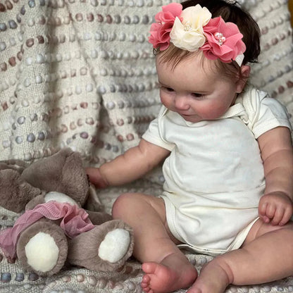 50CM Full Vinyl Body Girl Waterproof Reborn Doll - Maddie Hand-Detailed Painted with Lifelike 3D Skin Tone, Visible Veins, Toy Gift