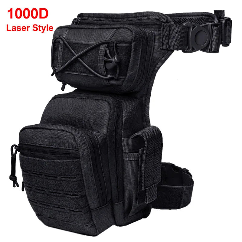 Men's Leg Bag - Waist Utility Belt Pack for Motorcycle Riding, Tactical Combat Thigh Pouch Fanny Pack