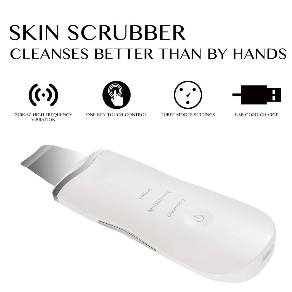 Deep Vibrate Facial Cleaner Skin Scrubber: Shovel Spatula for Blackhead Removal and Peeling - Facial Massager, Not Ultrasonic