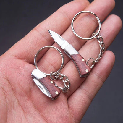 New Mini Fold Knife Keychain - Portable Acrylic Small Blade Pendant, Cute Outdoor Hanging Camping Keyring