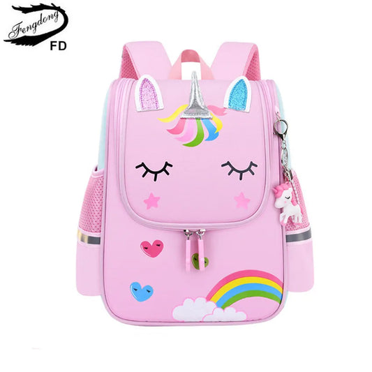 Fengdong Cute Little Girl School Bag - Animal Bookbag for Kids, Small Backpack for Elementary and Kindergarten Students