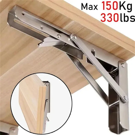 Adjustable Wall Mounted Triangle Folding Angle Bracket - 8/10/12/14 Inch Heavy Support Hardware for Bench, Table, Shelf - Furniture Accessory