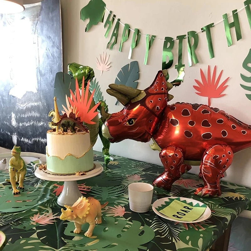 Dinosaur Happy Birthday Garland Banner & Party Balloons - Roar into a Jungle Safari Kids 1st Birthday Party!