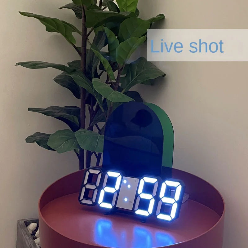 3D LED Digital Alarm Clock – Table and Wall Clock with Time, Date, Temperature for Home, Kitchen, Office, and Garden Decor