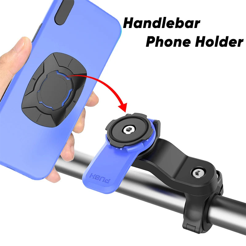 Universal Bicycle Handlebar Phone Holder - Adjustable Vibration Dampener Bracket for Motorcycle & Mountain Bike