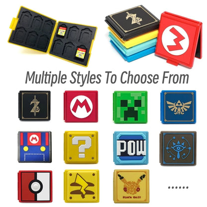 3D Pattern 12-in-1 Game Card Case for Switch OLED: Storage Box with Good Protection - NS Switch Lite Accessories