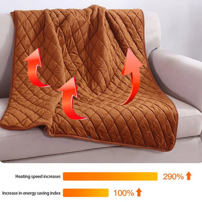 USB Electric Blanket - Power Bank Compatible, Winter Bed Warmer, Thick Body Heater for Office and Home Use