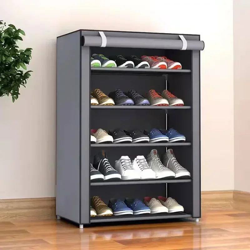 Multilayer Dustproof Shoe Rack - Minimalist Nonwoven Shoe Cabinet Organizer for Space-Saving Home Storage