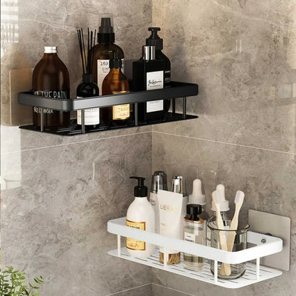 Aluminum Alloy Bathroom Shelf - No Drill Kitchen and Shower Storage Organizer for Shampoo and Bathroom Accessories