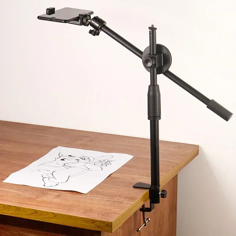 Horizontal Tripod for Phone, Smartphone Table Stand with Articulated Arm for Mobile Filming, Photography, and Content Creation