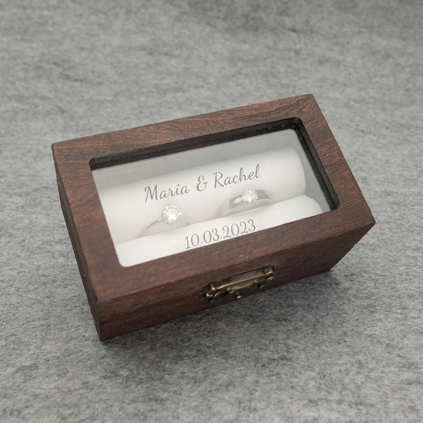 Personalized Wedding Ring Box: Custom Ceremony Engagement Ring Box