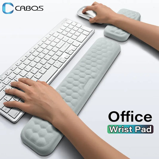 Ergonomic Keyboard Mouse Wrist Rest - Office Typing Protection, Memory Foam Mouse Pad for Computer, Laptop Desk Mat