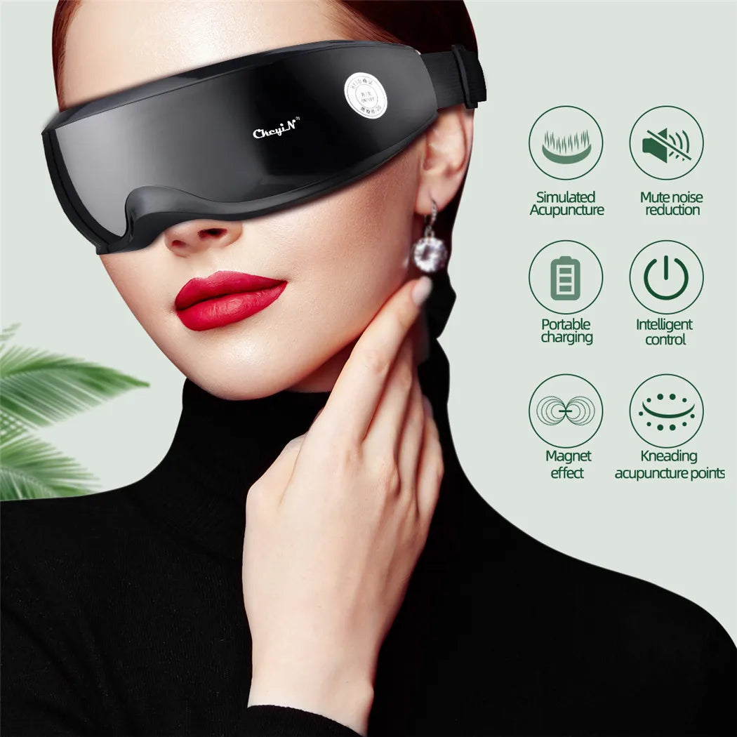 Smart Eye Massager with Magnetic Therapy - 9 Modes, Vibrator, Fatigue Relief, Eyeball Massage Instrument