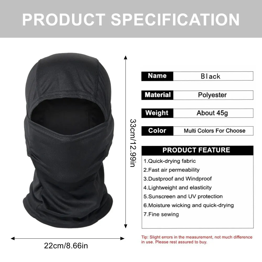 Military Tactical Balaclava - Windproof Full Face Mask for Bike Cycling, Hunting, Hiking - Army Head Warm Shield for Skiing & Outdoor Activities