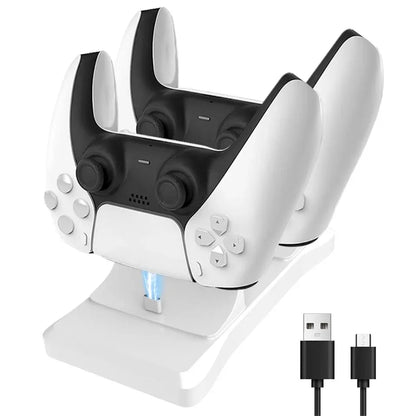 Dual Controller Charging Stand for PlayStation 5 - Fast Charging Station with AC Adapter 5V 2A