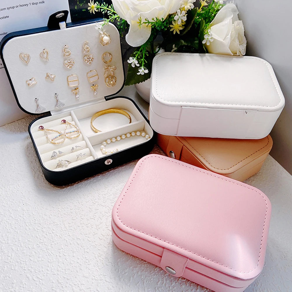 Organize Your Jewelry in Style: Korean Version Simple Ins Style Portable Jewelry Storage Box - New High-End Exquisite Large Capacity Travel Jewelry Bag