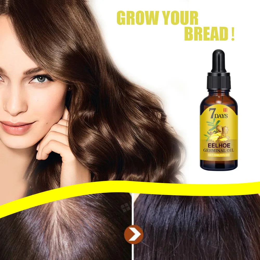 Ginger Hair Growth Serum - Anti-Hair Loss and Fast Regrowth Treatment - Repair Oil for Damaged Hair and Scalp for Women and Men