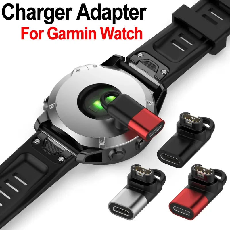 Charging Cable Adapter for Garmin Fenix 7/6/5, Vivoactive 3, Forerunner 955/935/745/255 - Compatible with Type C, Micro USB, and iOS Ports