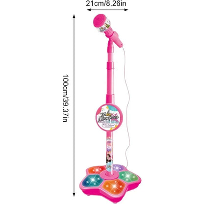 Kids Karaoke Machine with Microphone and Stand - Singing Musical Toy with Flashing Lights, Perfect for Boys and Girls Parties