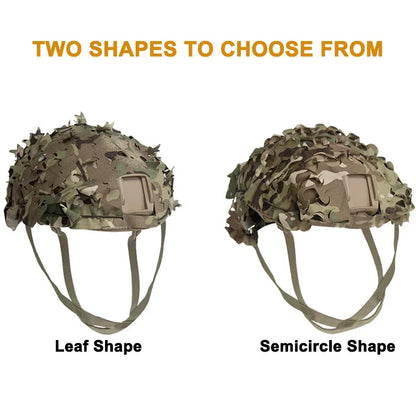 3D Camo Laser Cut Leaf Shape Airsoft Helmet Cover - Mesh Cloth for Paintball, Paratrooper, and Hunting Helmet Accessories