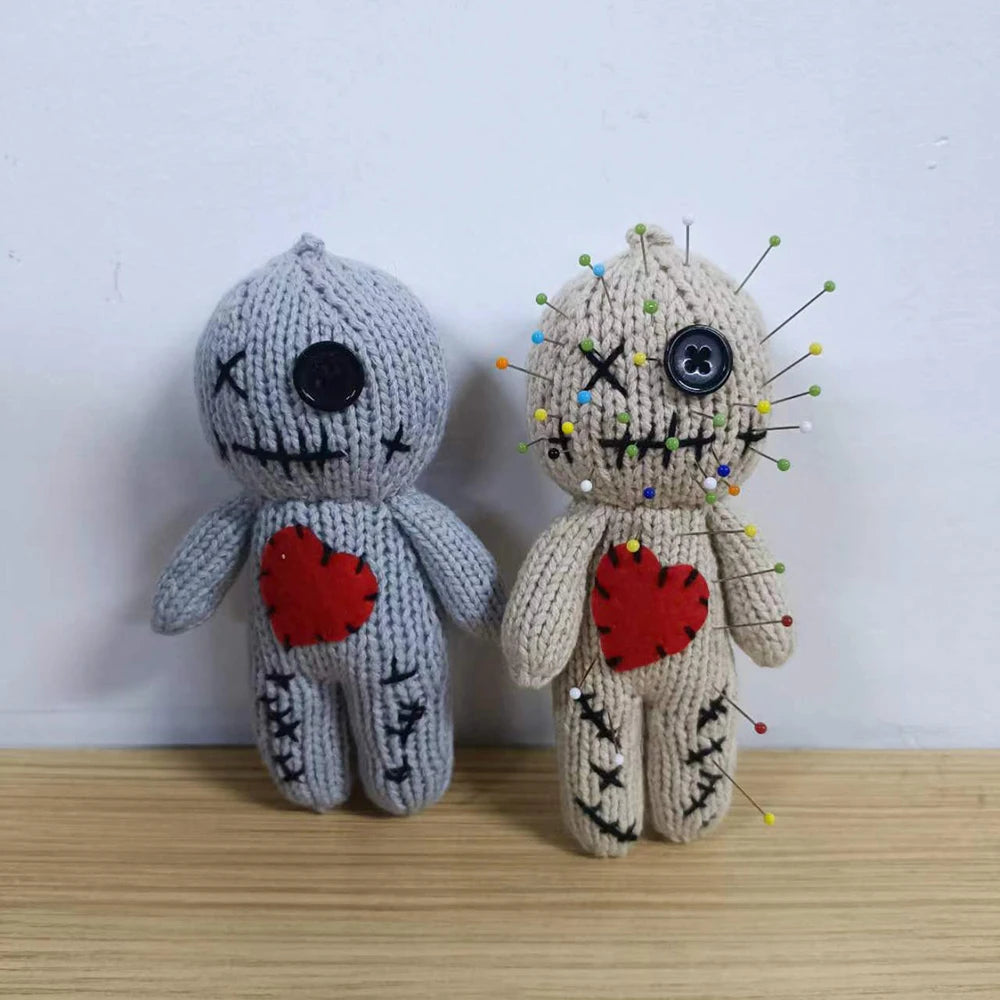 Halloween Scary Voodoo Dolls - Creepy Ghost String Plush Pin Needle Holder - Horror Christmas Ornaments for Witchcraft Tricks