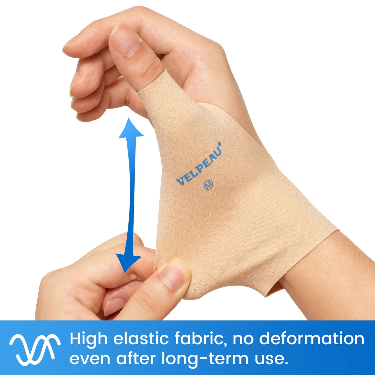 VELPEAU Thumb Compression Sleeve – Elastic Thumb Support Brace for Arthritis and Tendonitis Pain, Splashproof and Soft, 2 PCS