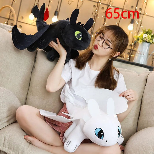 20-65cm Plushies Dragon Toys | Kawaii White & Black Dinosaurs | Stuffed Animal Plush Toys In Stock | Kid Birthday Gifts