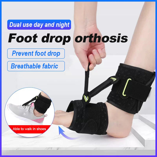 Adjustable Drop Foot Brace Foot Up AFO Brace Unisex Fits for Right/Left Foot Orthosis Ankle Brace Support, Improve Walking Gait