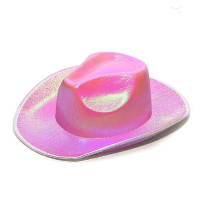 New Pearlescent Cowboy Hat - Glowing Cowgirl Cap for Dance Costumes, Neon Nightclub Decor