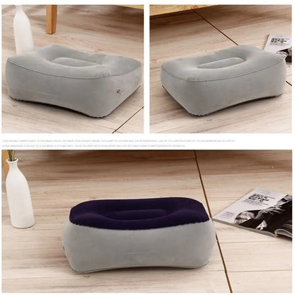 Inflatable PVC Footrest Pillow - Soft Cushion for Air Travel, Office, and Home Leg Relaxation