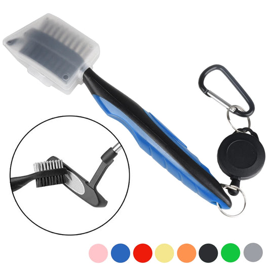 Golf Club Brush with Protective Case: 2-Sided Golf Groove Cleaner Kit for Putter, Wedge, and Ball Groove Cleaning