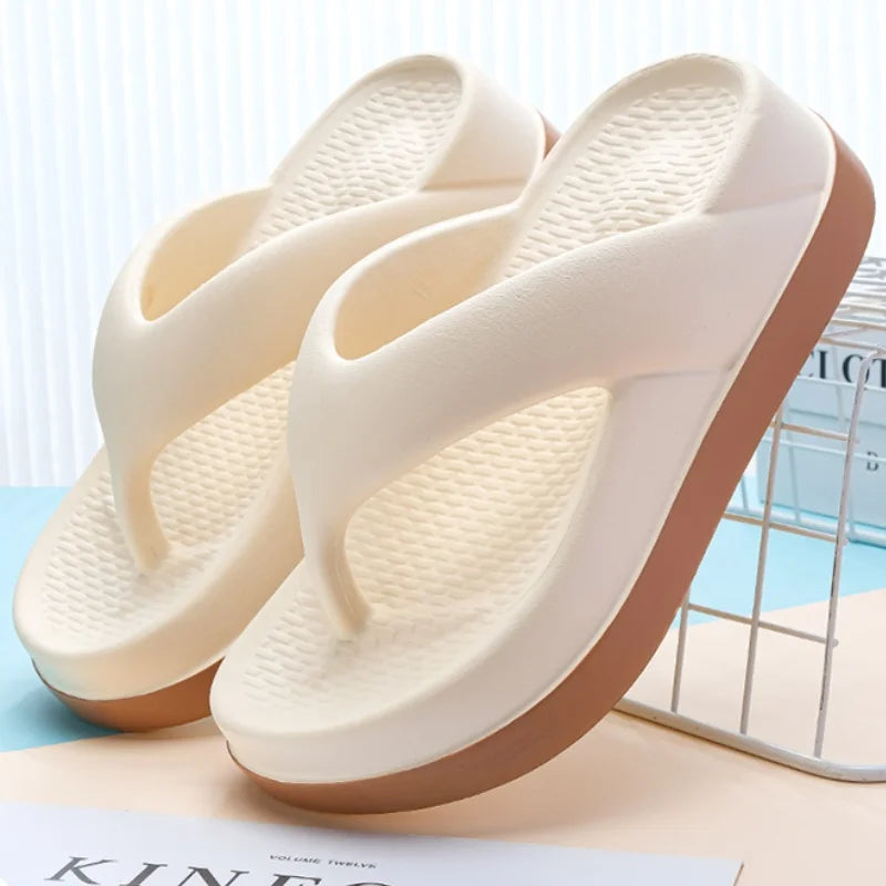 2024 Women's Flip Flops - Trendy Casual Platform Sandals, Non-Slip Outdoor Slippers, Unique Features, Flat Design