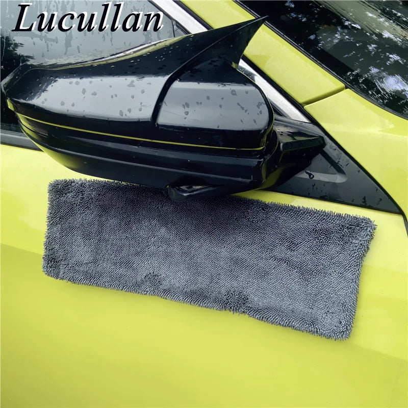 Lucullan Magnet Premium Microfiber Towels: Twist Loop Towels for Drying Door Handles & Mirrors - Absorbent & Quick Drying