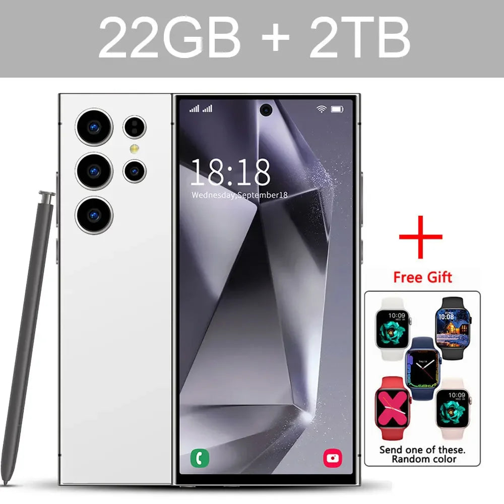 New S24 Ultra 7.3" HD Smartphone - Global Version, 4G/5G, Dual SIM, Android 14, 7800mAh Mobile Phone