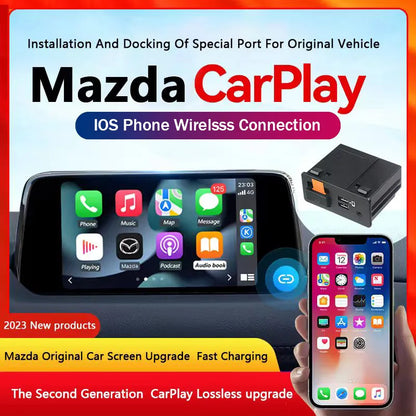 P3 Bluetooth Wireless Apple CarPlay Android Auto USB Adapter Hub | OEM Retrofit for Mazda 2 3 6 CX30 CX5 CX8 CX9 MX5 | TK78669U0C