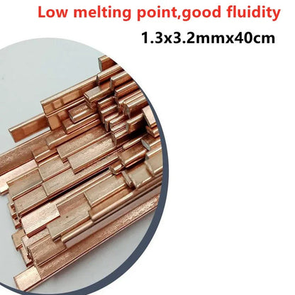 Phosphorus Copper Electrode Welding Rod - Brass Welding Wire Bronze Soldering Rod - 1.0/2.0mm*500mm, No Solder Powder Needed